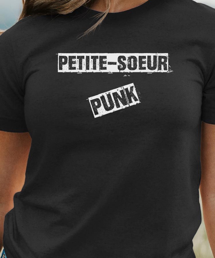 T-Shirt Noir Petite-Soeur PUNK Pour femme-1