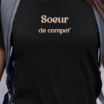 T-Shirt Noir Soeur de compet' Pour femme-1