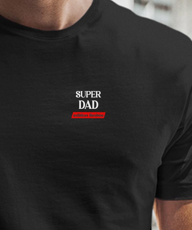 T-Shirt Noir Super Dad édition limitée Pour homme-1