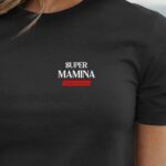 T-Shirt Noir Super Mamina édition limitée Pour femme-1
