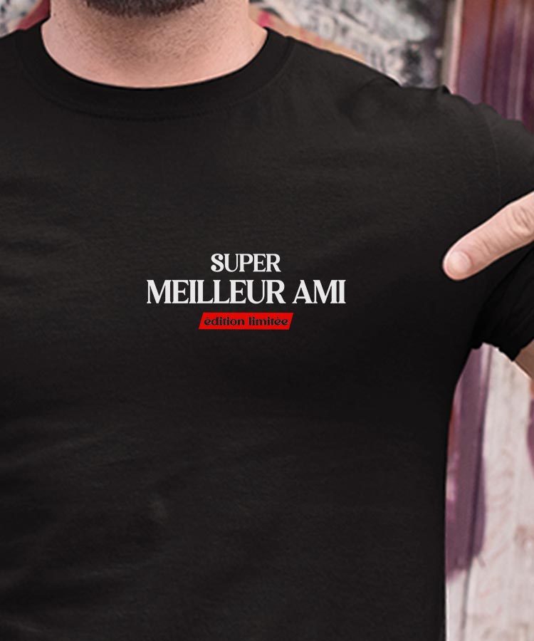 T-Shirt Noir Super Meilleur Ami édition limitée Pour homme-1
