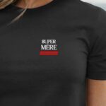 T-Shirt Noir Super Mère édition limitée Pour femme-1