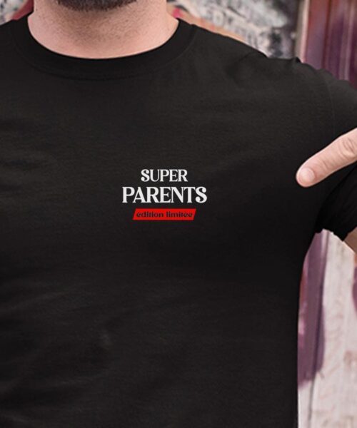 T-Shirt Noir Super Parents édition limitée Pour homme-1