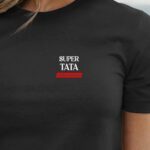 T-Shirt Noir Super Tata édition limitée Pour femme-1