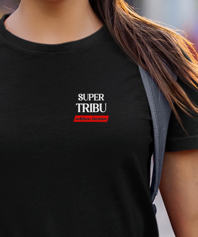 T-Shirt Noir Super Tribu édition limitée Pour femme-1