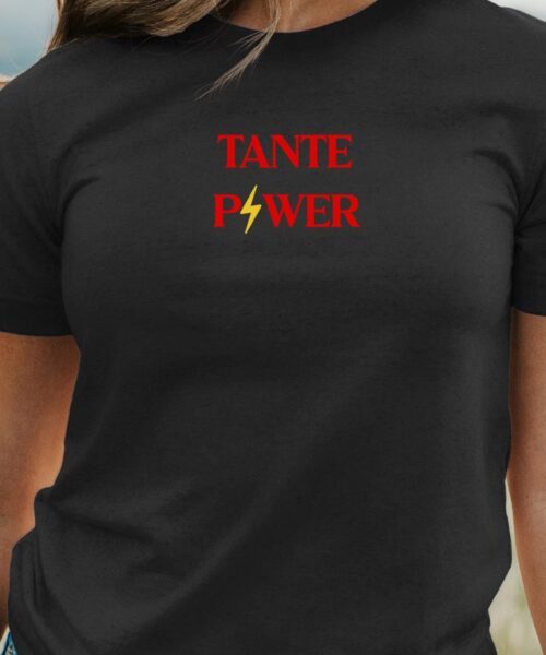 T-Shirt Noir Tante Power Pour femme-1