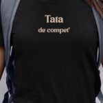 T-Shirt Noir Tata de compet' Pour femme-1
