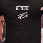 T-Shirt Noir Tonton PUNK Pour homme-1