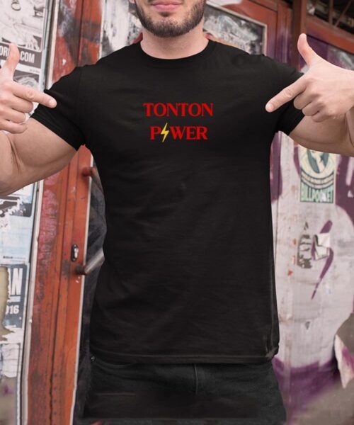 T-Shirt Noir Tonton Power Pour homme-2