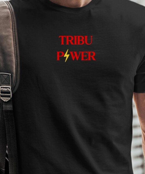 T-Shirt Noir Tribu Power Pour homme-1