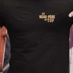 T-Shirt Noir Un Beau-Père au top Pour homme-1