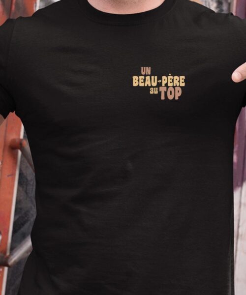 T-Shirt Noir Un Beau-Père au top Pour homme-1