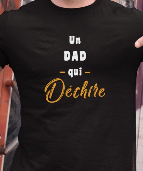 T-Shirt Noir Un Dad Qui déchire Pour homme-1
