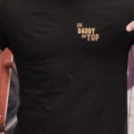 T-Shirt Noir Un Daddy au top Pour homme-1