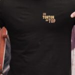 T-Shirt Noir Un Tonton au top Pour homme-1