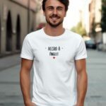 T-Shirt Blanc Accro à Anglet Pour homme-1