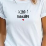 T-Shirt Blanc Accro à Angoulême Pour femme-2