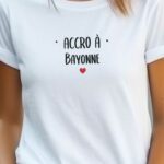 T-Shirt Blanc Accro à Bayonne Pour femme-2