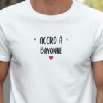 T-Shirt Blanc Accro à Bayonne Pour homme-2