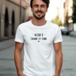 T-Shirt Blanc Accro à Caluire-et-Cuire Pour homme-1