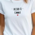 T-Shirt Blanc Accro à Cannes Pour femme-2