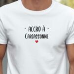 T-Shirt Blanc Accro à Carcassonne Pour homme-2