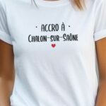 T-Shirt Blanc Accro à Chalon-sur-Saône Pour femme-2