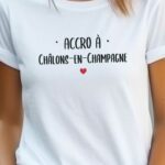 T-Shirt Blanc Accro à Châlons-en-Champagne Pour femme-2