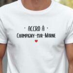 T-Shirt Blanc Accro à Champigny-sur-Marne Pour homme-2