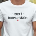 T-Shirt Blanc Accro à Charleville-Mézières Pour homme-2