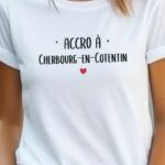 T-Shirt Blanc Accro à Cherbourg-en-Cotentin Pour femme-2