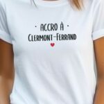 T-Shirt Blanc Accro à Clermont-Ferrand Pour femme-2