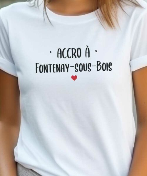 T-Shirt Blanc Accro à Fontenay-sous-Bois Pour femme-2