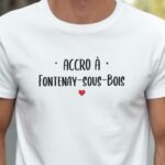 T-Shirt Blanc Accro à Fontenay-sous-Bois Pour homme-2