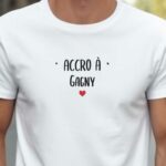 T-Shirt Blanc Accro à Gagny Pour homme-2
