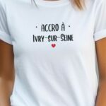 T-Shirt Blanc Accro à Ivry-sur-Seine Pour femme-2