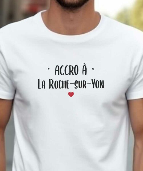 T-Shirt Blanc Accro à La Roche-sur-Yon Pour homme-2