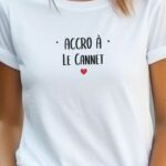 T-Shirt Blanc Accro à Le Cannet Pour femme-2