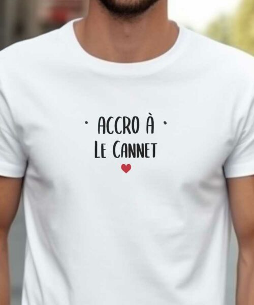 T-Shirt Blanc Accro à Le Cannet Pour homme-2