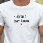 T-Shirt Blanc Accro à Livry-Gargan Pour homme-2