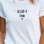 T-Shirt Blanc Accro à Lyon Pour femme-2