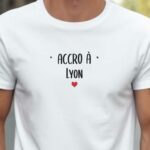 T-Shirt Blanc Accro à Lyon Pour homme-2
