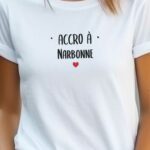 T-Shirt Blanc Accro à Narbonne Pour femme-2