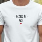 T-Shirt Blanc Accro à Nice Pour homme-2