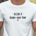 T-Shirt Blanc Accro à Rosny-sous-Bois Pour homme-2