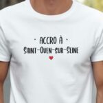 T-Shirt Blanc Accro à Saint-Ouen-sur-Seine Pour homme-2
