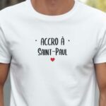 T-Shirt Blanc Accro à Saint-Paul Pour homme-2