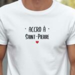 T-Shirt Blanc Accro à Saint-Pierre Pour homme-2