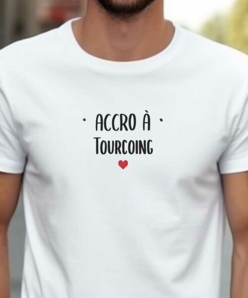 T-Shirt Blanc Accro à Tourcoing Pour homme-2