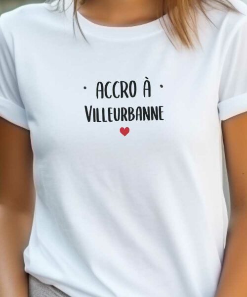 T-Shirt Blanc Accro à Villeurbanne Pour femme-2
